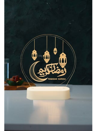 HilalFul Crescent LED Light Stand | Waterproof Battery Operated Islamic Gift | Home, Living Room, Bedroom Decor | Ramadan, Eid Festival Moon Lamp | Warm White Light